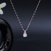 Teardrop Style Simple CZ Pendant Chain for Elegant Look